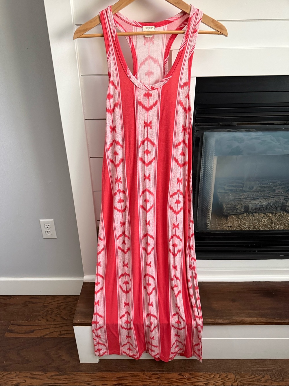 J. Crew Pink & white  Striped Racerback Maxi Dress women’s XS coverup summer
